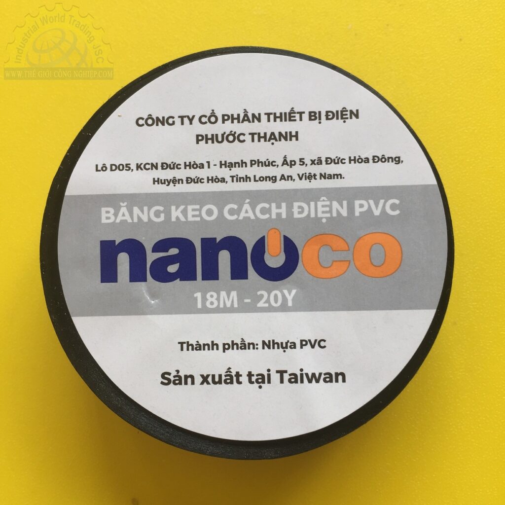 Băng keo cách điện pvc màu đen  loại 20 YDS  FKPT20 Nanoco