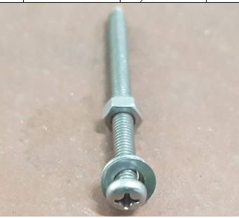 Vít bake đầu tròn thân bu lông M4x30 có tán và long đền, chất liệu inox inox 304  TGCN-49845 OEM-783