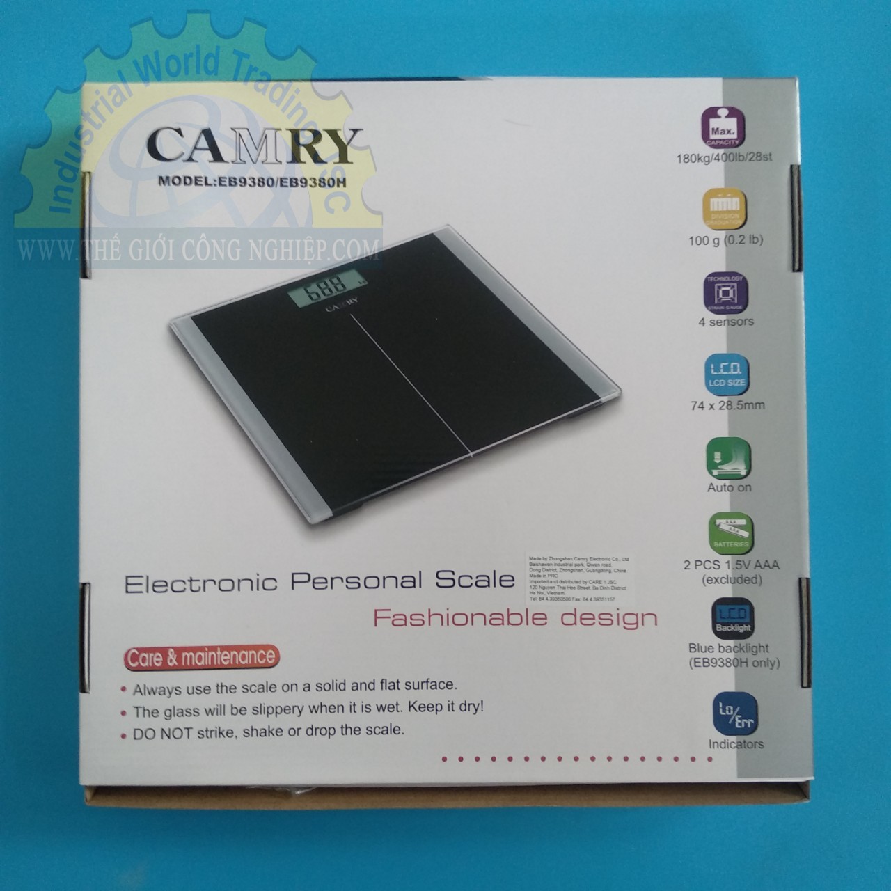 Cân sức khỏe điện tử mặt kính cường lực có tải trọng tối đa 180kg EB9380-S744 CAMRY Cân sức khỏe điện tử mặt kính cường lực có tải trọng tối đa 180kg EB9380-S744 CAMRY