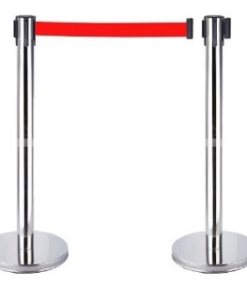 Cột chắn inox trắng , dây đỏ dài 1.8m, kích thước cột (Ø)61mm, đế (Ø) 320mm, cao (h)910mm  EDI1A01 PALOCA