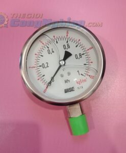 Đồng hồ áp suất có dầu bên trong kích thước mặt kính 100mm thang đo 0-10kgf/cm2  P255 100A WISE