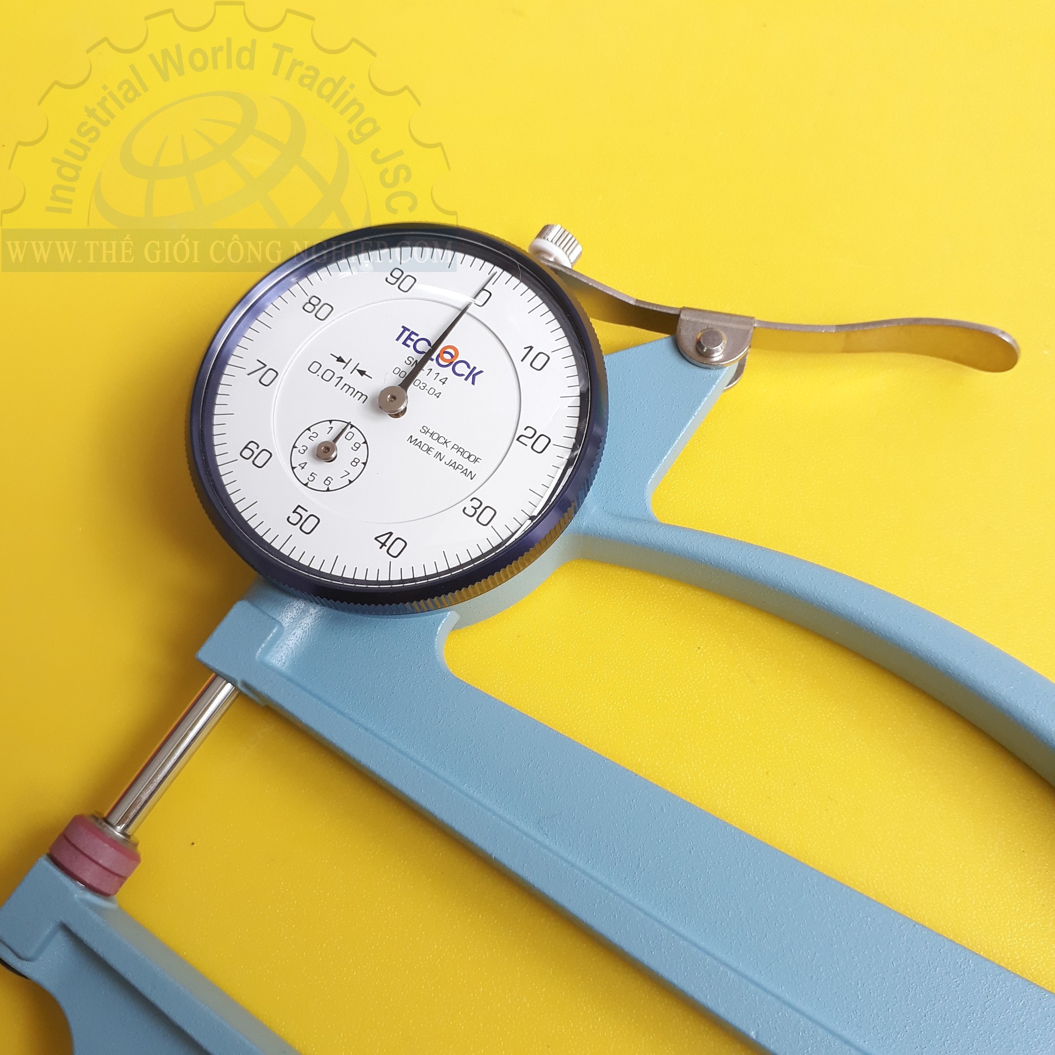 Đồng hồ đo độ dày loại hiển thị cơ 0-10mm/0.01mm, 120 throat SM-114 Teclock Đồng hồ đo độ dày loại hiển thị cơ 0-10mm/0.01mm, 120 throat SM-114 Teclock