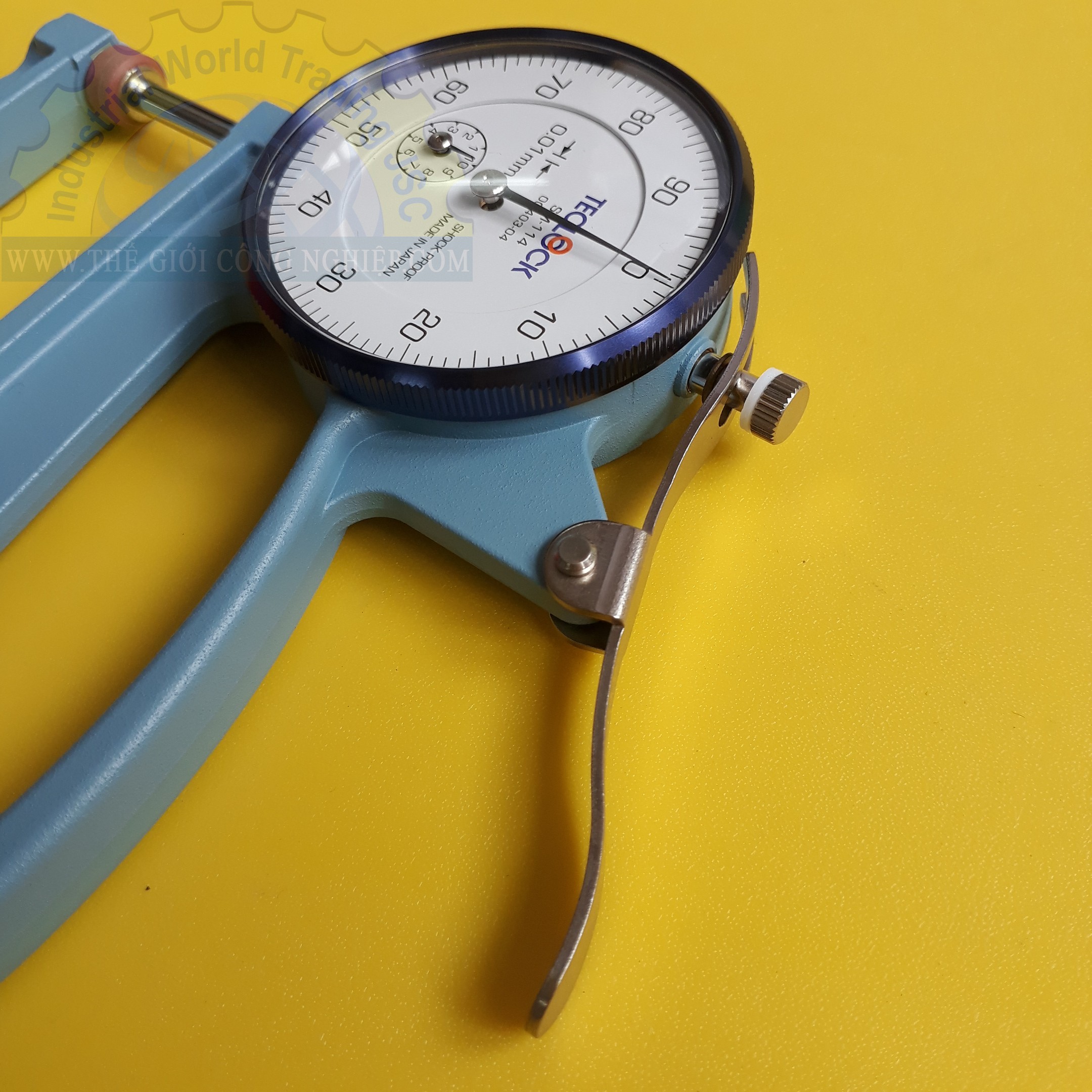 Đồng hồ đo độ dày loại hiển thị cơ 0-10mm/0.01mm, 120 throat SM-114 Teclock Đồng hồ đo độ dày loại hiển thị cơ 0-10mm/0.01mm, 120 throat SM-114 Teclock