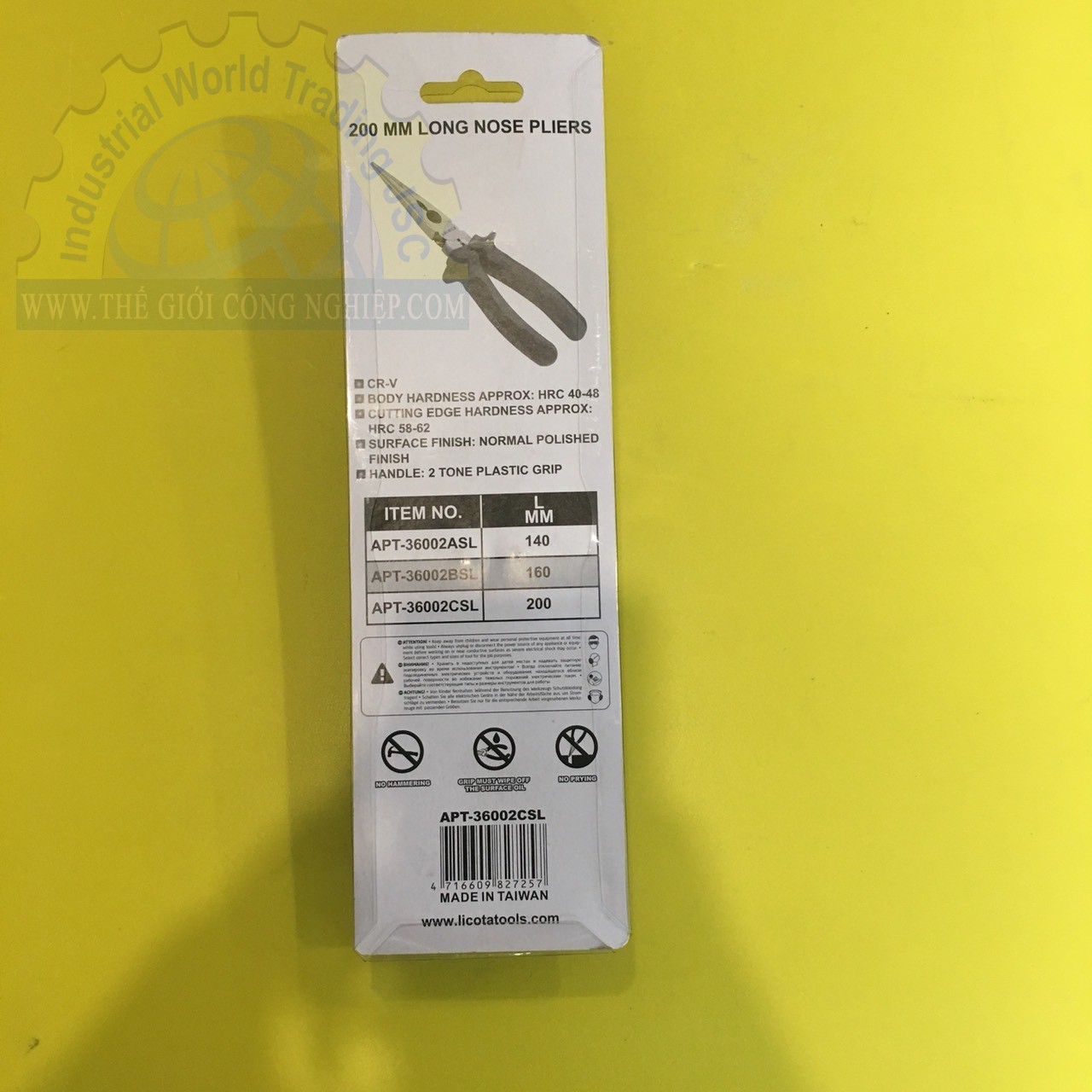 Kìm mỏ nhọn kích thước 200mm/8" APT-36002CSL Licota Kìm mỏ nhọn kích thước 200mm/8" APT-36002CSL Licota