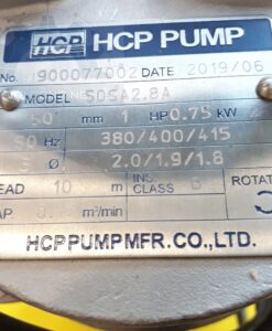 Máy bơm nước thải đặt chìm bằng inox đúc 1 HP, 380-415V  HCP 50SA2.8A HCP