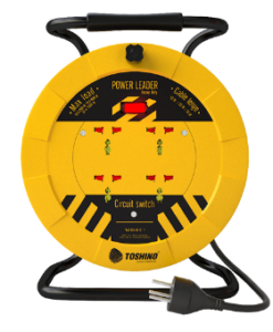 Ổ căm điện công nghiệp rulo có ngắt quá tải tự động chịu tải 4500W chiều dài 30m 2 lõi VCT 2.5 mm BBB-UN225 TOSHINO