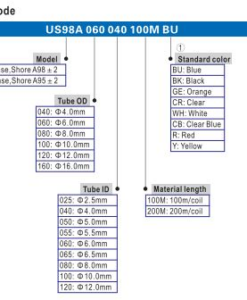 Ống hơi PU khí nén Ø10 màu xanh US98A 100-080-100M-BU AIRTAC